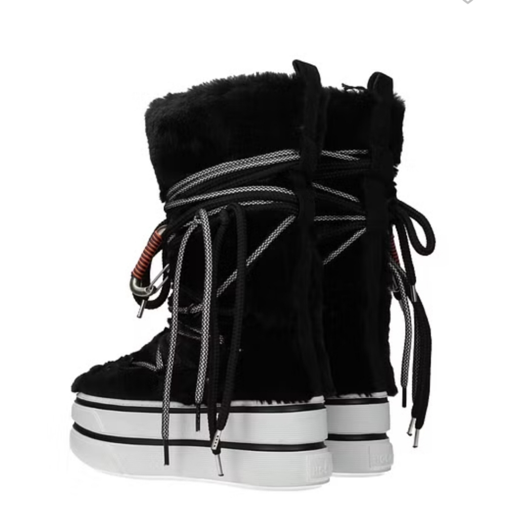 HOGAN ANKLE BOOTS WOMEN ECO FUR BLACK new fashion - Picture 5 of 16